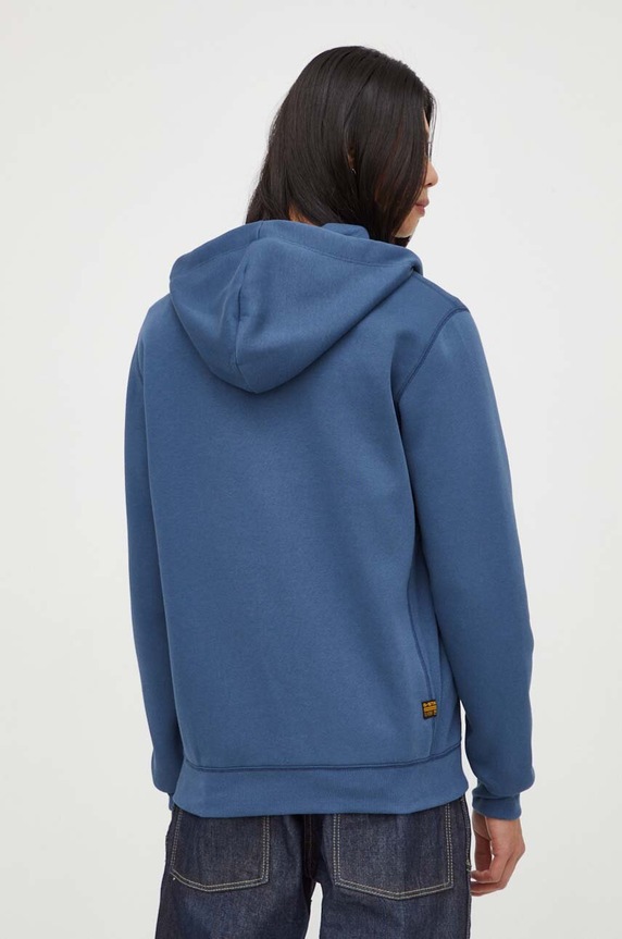 Odzież G-Star bluza rozpinana z kapturem męska z bawełną Premium core D16122.C235 niebieski