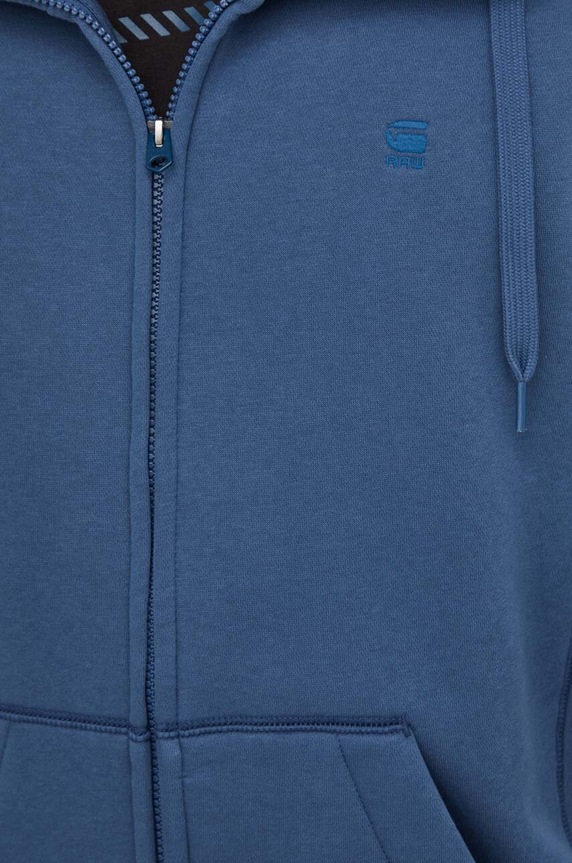 G-Star bluza rozpinana z kapturem męska z bawełną Premium core D16122.C235 niebieski