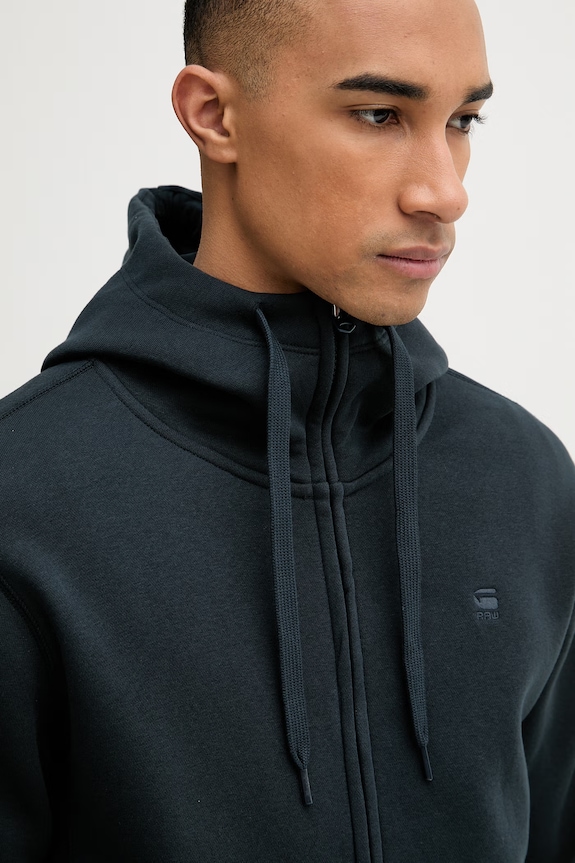 G-Star mikina na zips s kapucňou pánska s bavlnou Premium core tmavomodrá D16122.C235