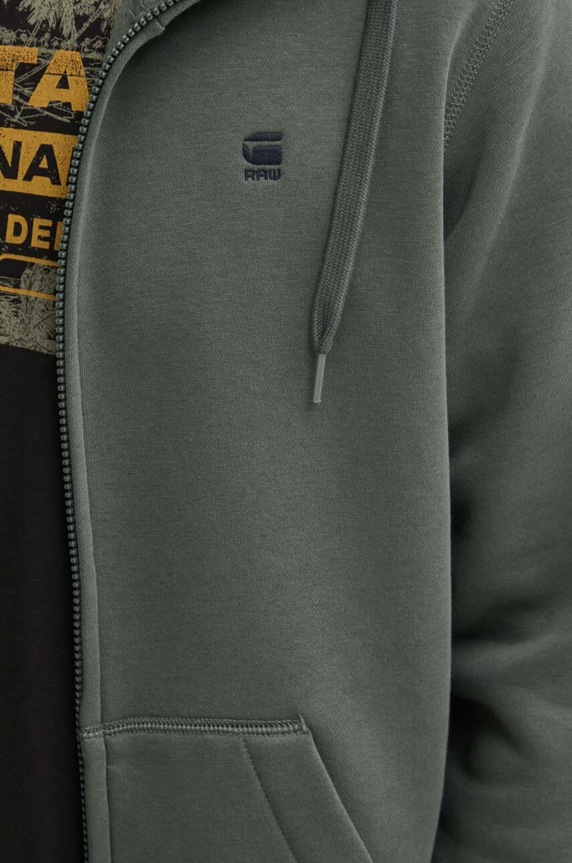 G-Star pánska mikina na zips s kapucňou s bavlnou Premium core D16122.C235 zelená