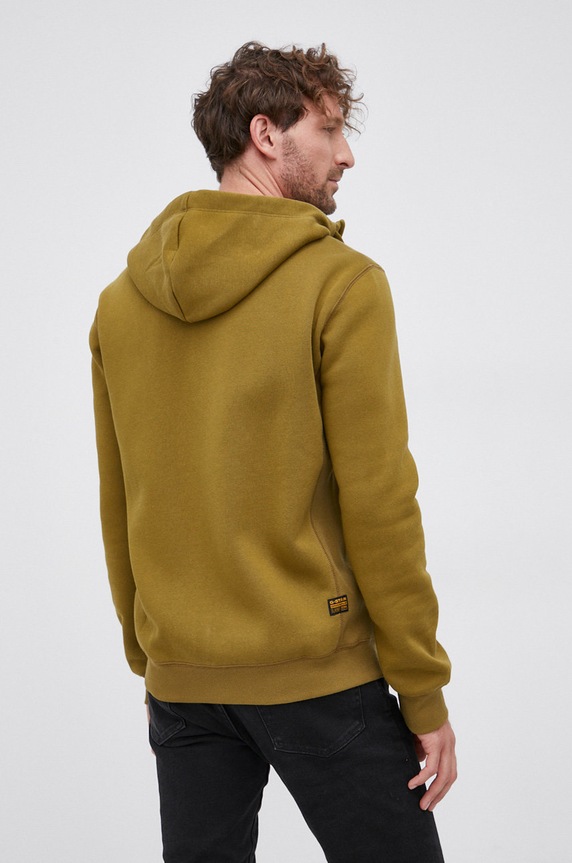 Ruházat G-Star Cipzáras melegítőfelső kapucnival férfi pamut Premium core D16122.C235 zöld