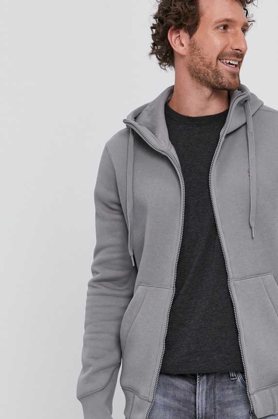G-Star Hanorac cu fermoar și glugă pentru bărbați cu bumbac Premium core D16122.C235 gri AA00