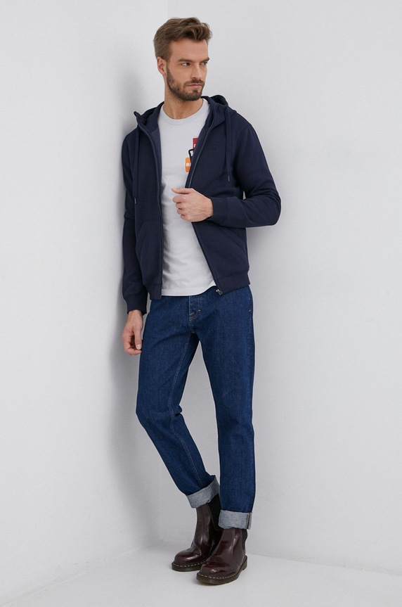 G-Star bluza rozpinana z kapturem męska z bawełny Premium core z kapturem multicolor D16122.C235