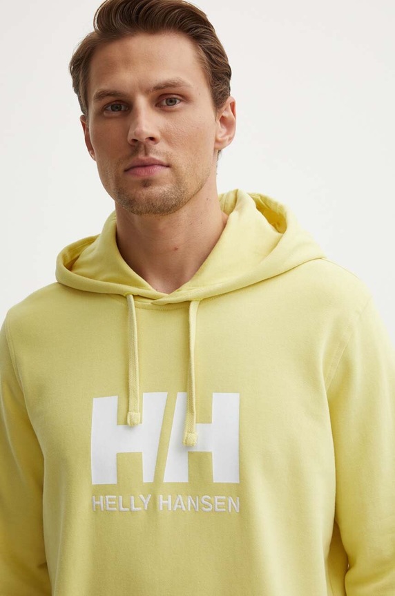 Helly Hansen pamut melegítőfelső HH LOGO HOODIE sárga 33977
