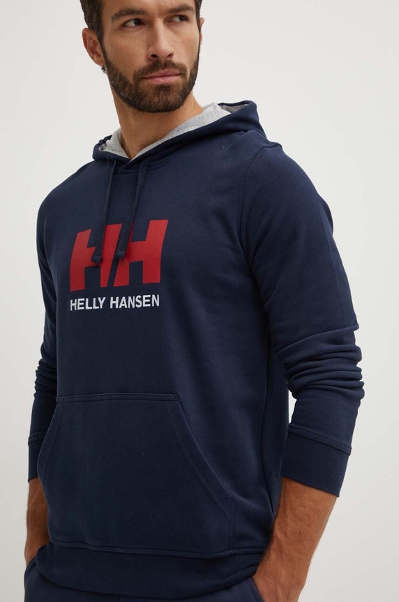 Helly Hansen felső HH LOGO HOODIE pamut sötétkék 33977