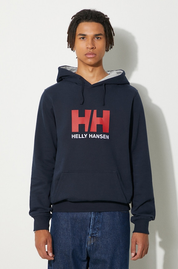 Helly Hansen sweatshirt HH LOGO HOODIE cotton navy 33977