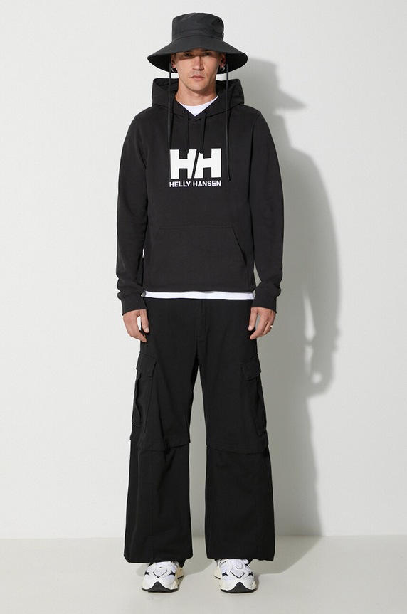 Helly Hansen cotton sweatshirt HH LOGO HOODIE 33977 black SS24