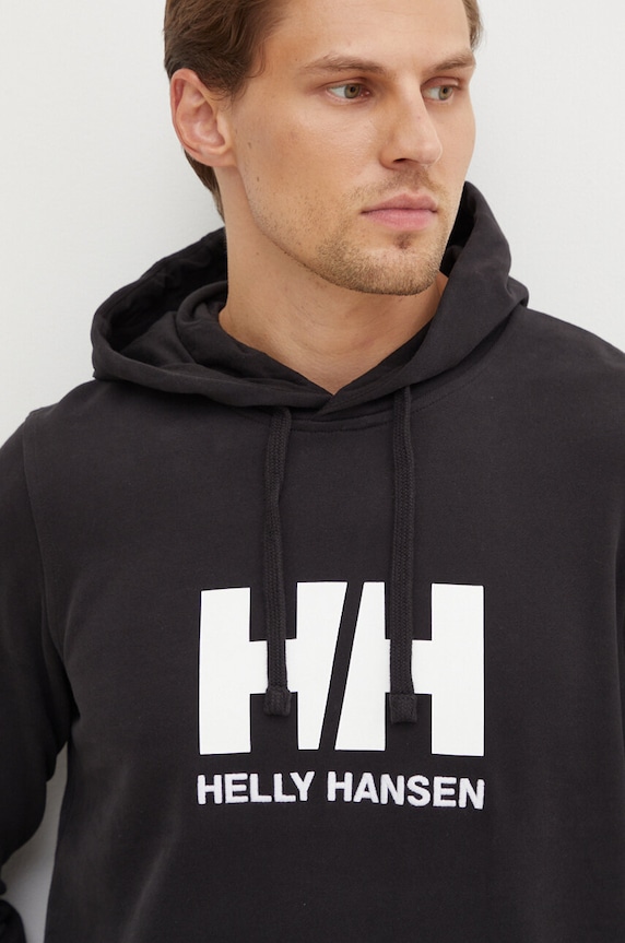 Памучен суичър Helly Hansen HH LOGO HOODIE черен 33977
