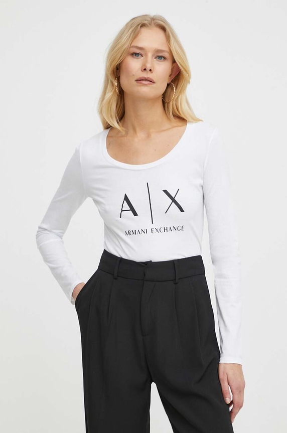 Armani Exchange - Majica dugih rukava print bijela 8NYTDG.YJ16Z.NOS