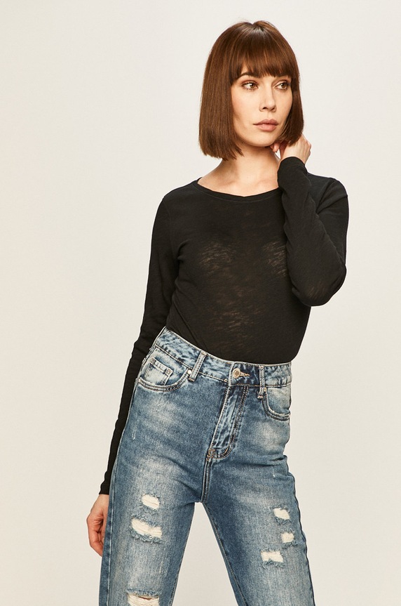 Marc O'Polo - Longsleeve bawełna czarny B01226152033