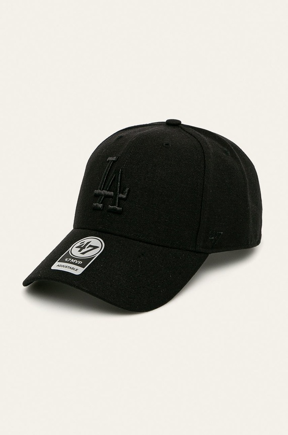 47 brand - ΚαπέλοMLB Los Angeles Dodgers με μείγμα μαλλιού μαύρο B.MVPSP12WBP.BKE