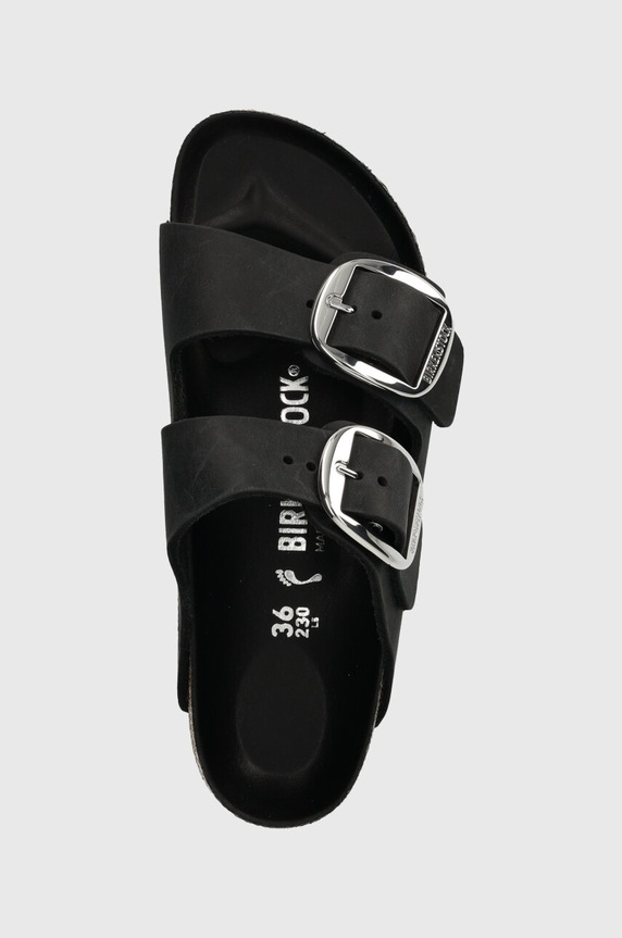 Birkenstock bőr papucs Arizona Big Buckle fekete 1011075
