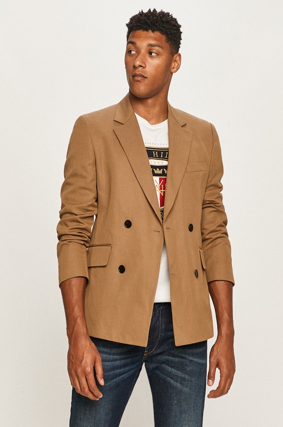 Lacoste - Marynarka VH4701 tkanina beżowy VH4701