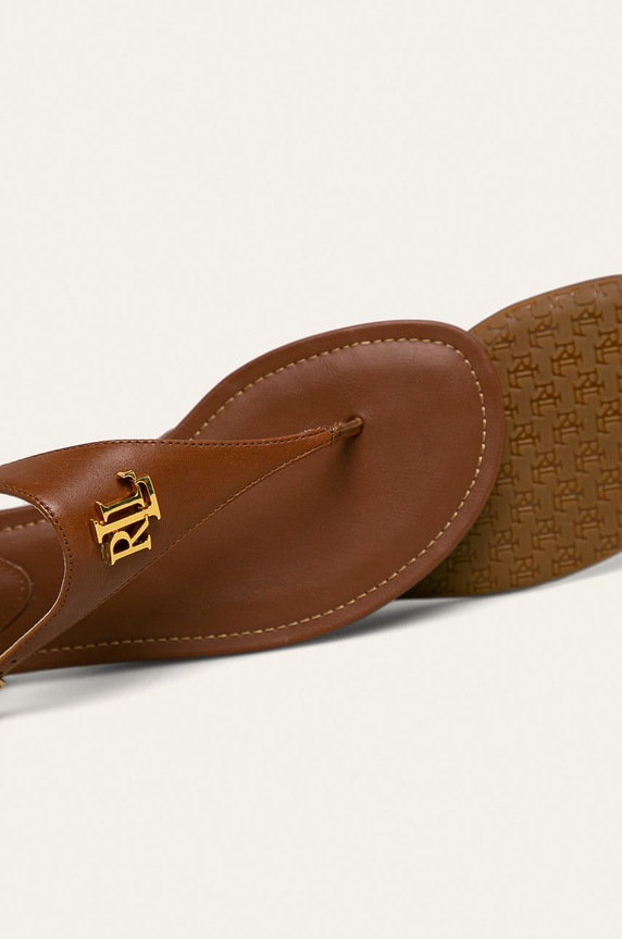 Lauren Ralph Lauren - Sandały skórzane Ellington brązowy 802774600002