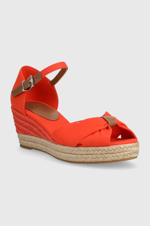 Tommy Hilfiger sandały BASIC OPENED TOE MID WEDGE FW0FW04785 pomarańczowy SS24