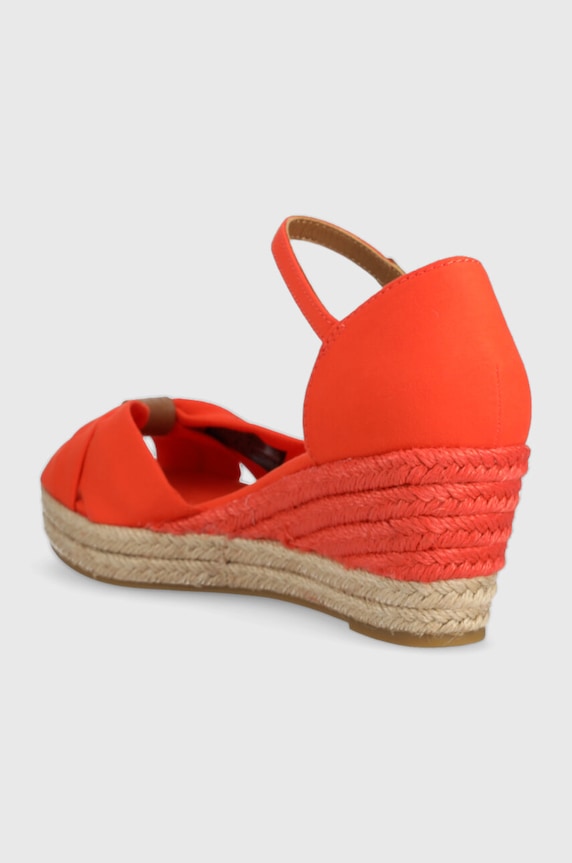 Obuwie Tommy Hilfiger sandały BASIC OPENED TOE MID WEDGE FW0FW04785 pomarańczowy