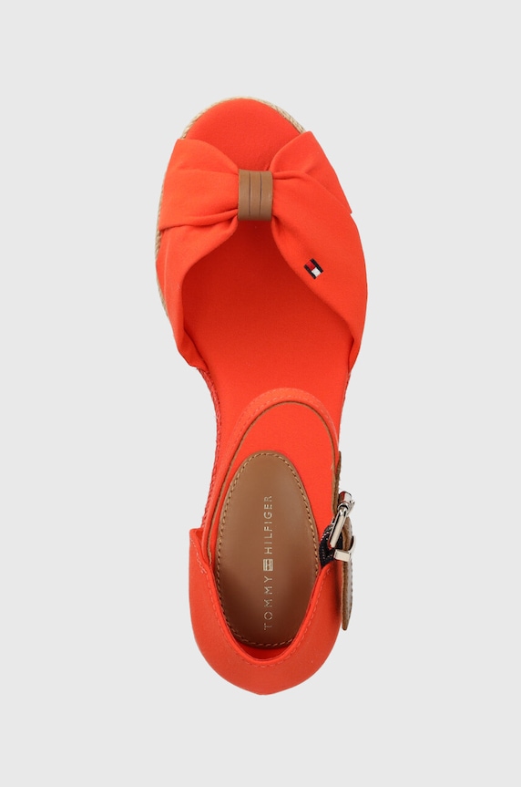 Tommy Hilfiger sandały BASIC OPENED TOE MID WEDGE pomarańczowy FW0FW04785