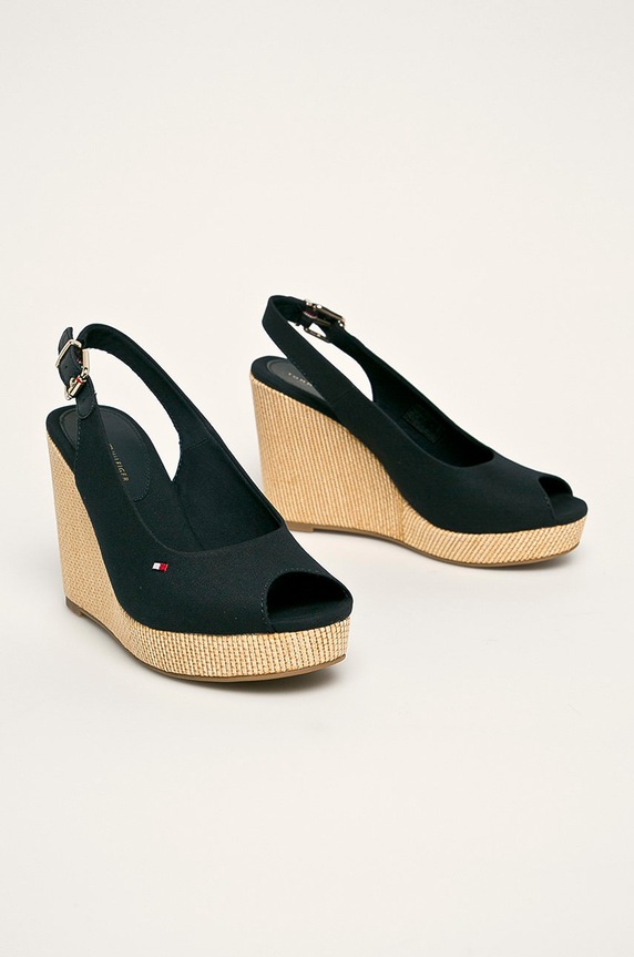 Tommy Hilfiger szandál ICONIC ELENA SLING BACK WEDGE FW0FW04789 sötétkék SS24