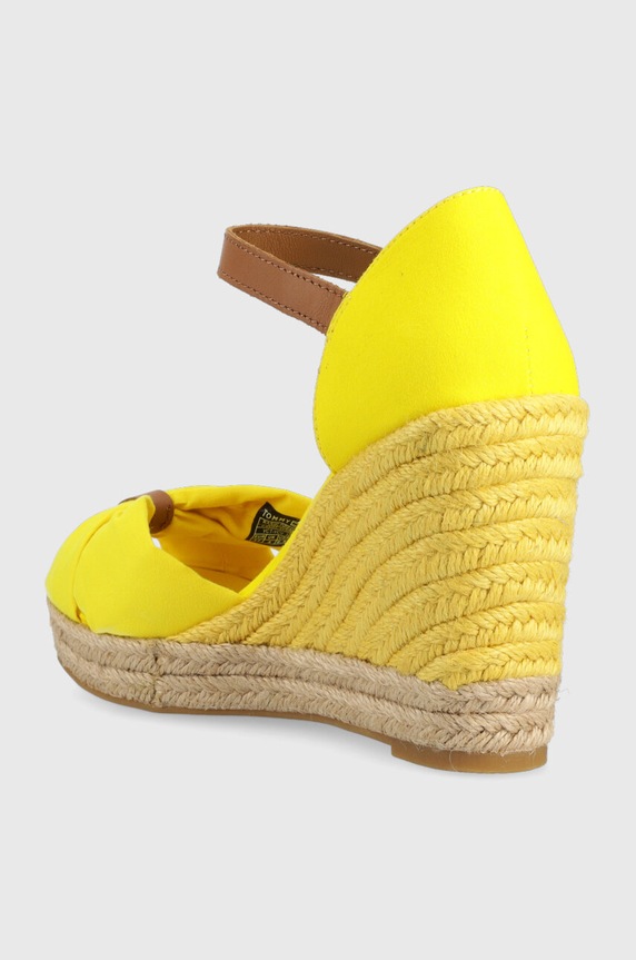 Παπούτσια Πέδιλα Tommy Hilfiger BASIC OPENED TOE HIGH WEDGE FW0FW04784 κίτρινο