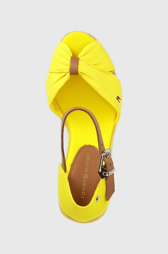 Πέδιλα Tommy Hilfiger BASIC OPENED TOE HIGH WEDGE κίτρινο FW0FW04784