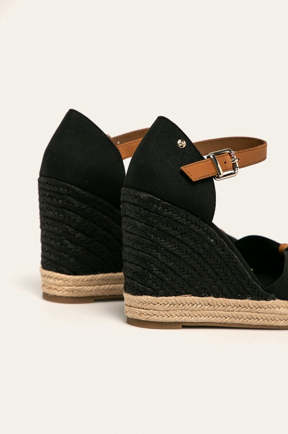 Παπούτσια Πέδιλα Tommy Hilfiger BASIC OPENED TOE HIGH WEDGE FW0FW04784 μαύρο