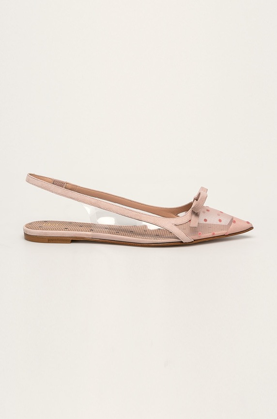 Red Valentino - Balerini piele întoarsă roz TQ0S0C35VQI