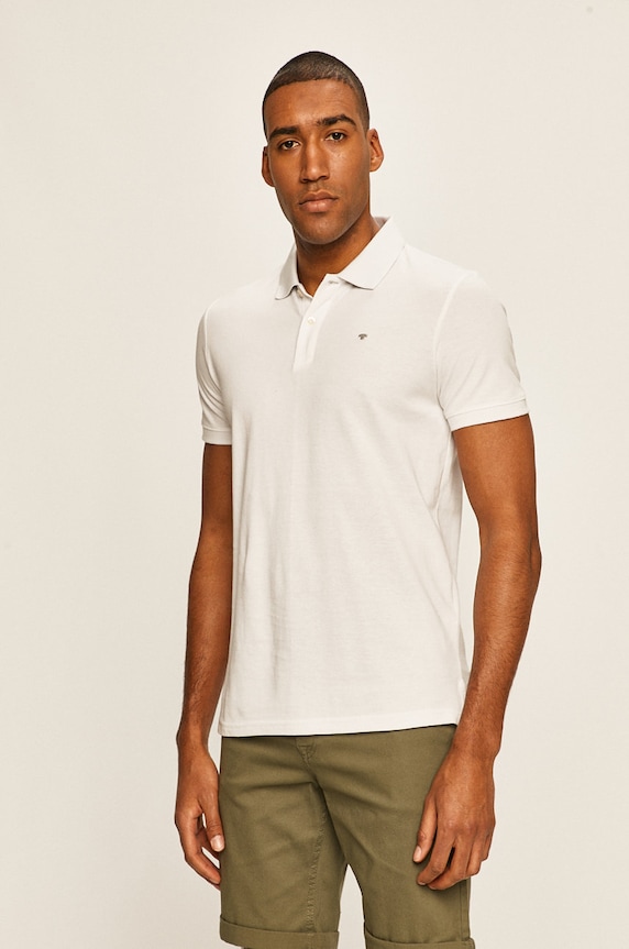 Tom Tailor Denim - Pánske polo tričko bavlna biela 1016502