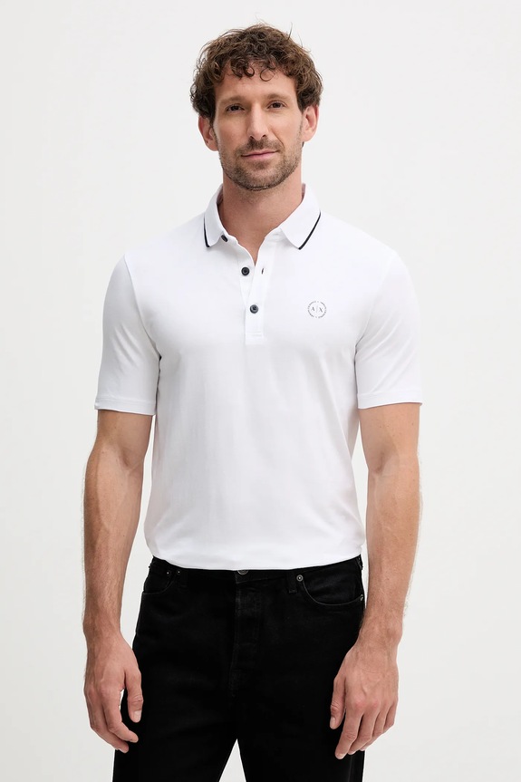 Polo Armani Exchange bez uzorka bijela 8NZF70.Z8M9Z