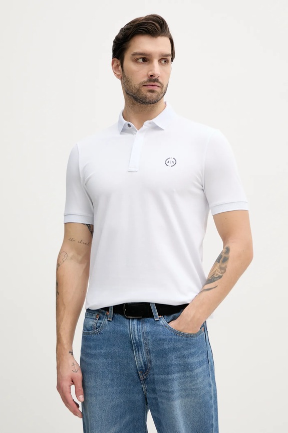 Armani Exchange - Poló sima fehér 8NZF91.ZJ81Z.NOS