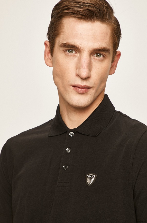 EA7 Emporio Armani - Poló fekete 8NPF93.PJ03Z