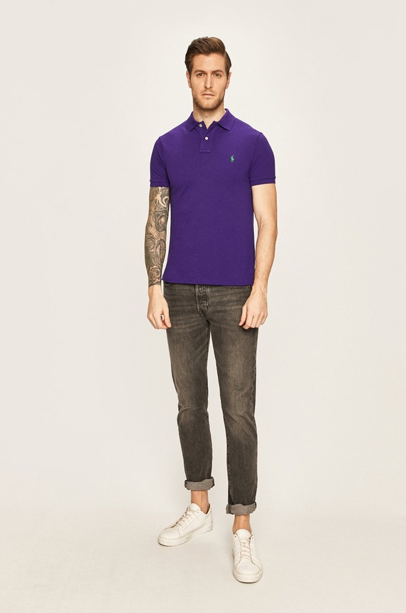 Polo Ralph Lauren - Polo 710795080028 710795080028 fioletowy SS20