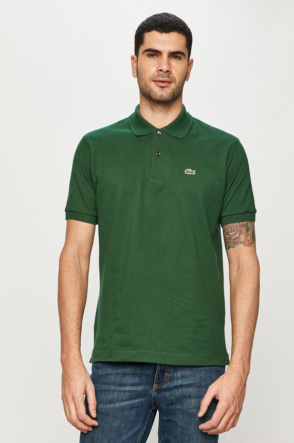 Lacoste - Poló sima zöld L1212....