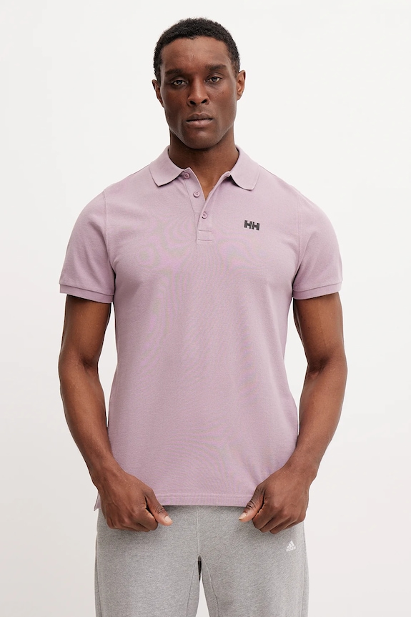 Βαμβακερό μπλουζάκι πόλο Helly Hansen ροζ 33980