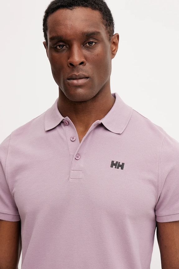 Βαμβακερό μπλουζάκι πόλο Helly Hansen ροζ 33980