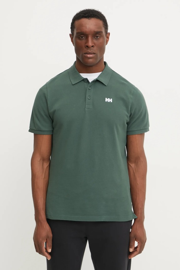 Helly Hansen polo de bumbac verde 33980
