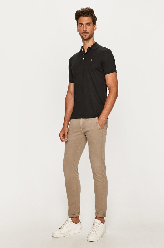 Polo Ralph Lauren - Poló 710713130001 fekete SS20