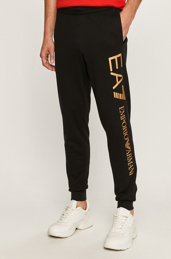 EA7 Emporio Armani spodnie nadruk czarny 8NPPC1.PJ05Z