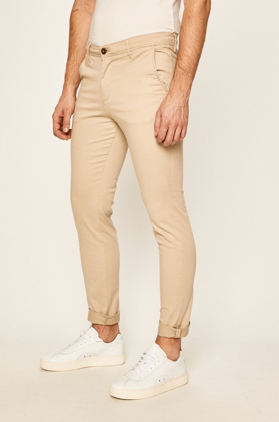 Jack & Jones - Spodnie z elastanem beżowy 12153593