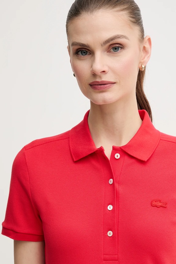 Lacoste φόρεμα με βαμβάκι κόκκινο EF5473