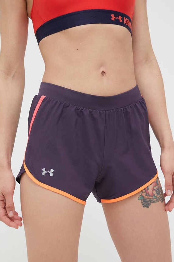 Σορτς τρεξίματος Under Armour Fly-By 2.0 με ελαστάν μωβ 1350196