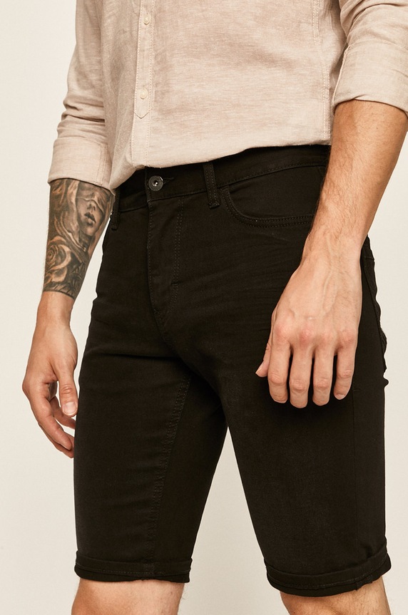 Tom Tailor Denim - Szorty jeansowe z elastanem czarny 1016212