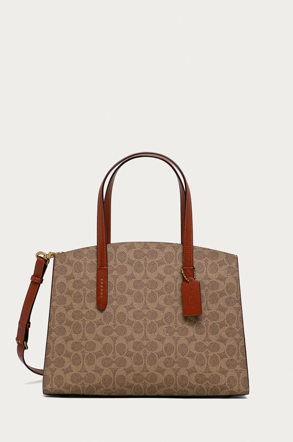 Kožená kabelka Coach přírodní kůže hnědá 31210