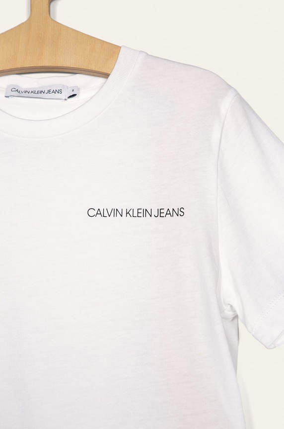 Chłopiec Calvin Klein Jeans - T-shirt dziecięcy 116-176 cm IB0IB00456 IB0IB00456 biały