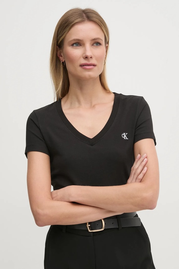 Calvin Klein Jeans tricou uni negru J20J213716