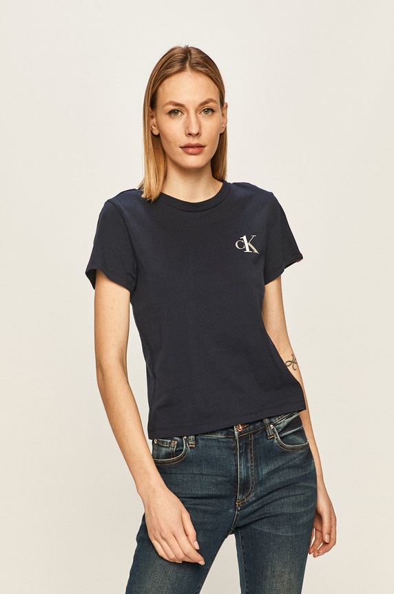 Calvin Klein Underwear tricou print bleumarin 000QS6356E