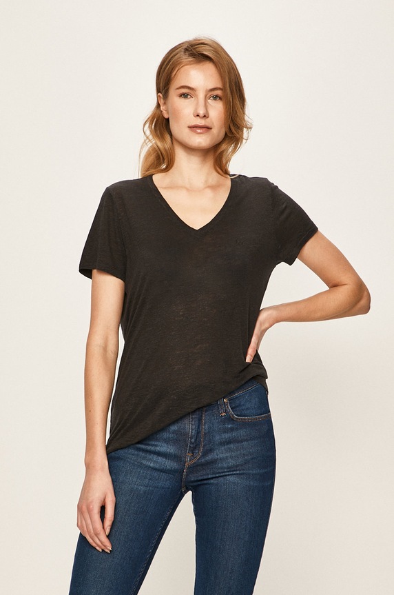 Lee - T-shirt len szállal fekete L41JEN01