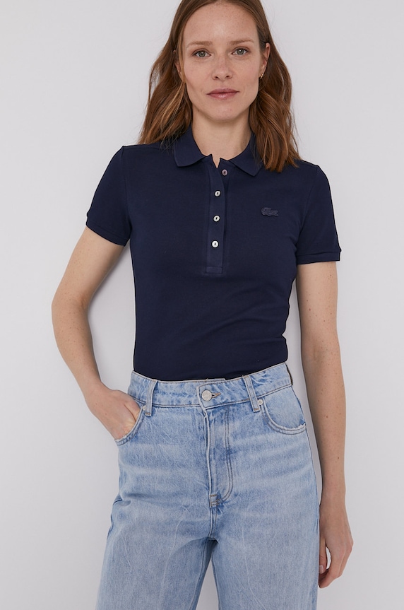 Polo tričko Lacoste slim tmavomodrá PF5462