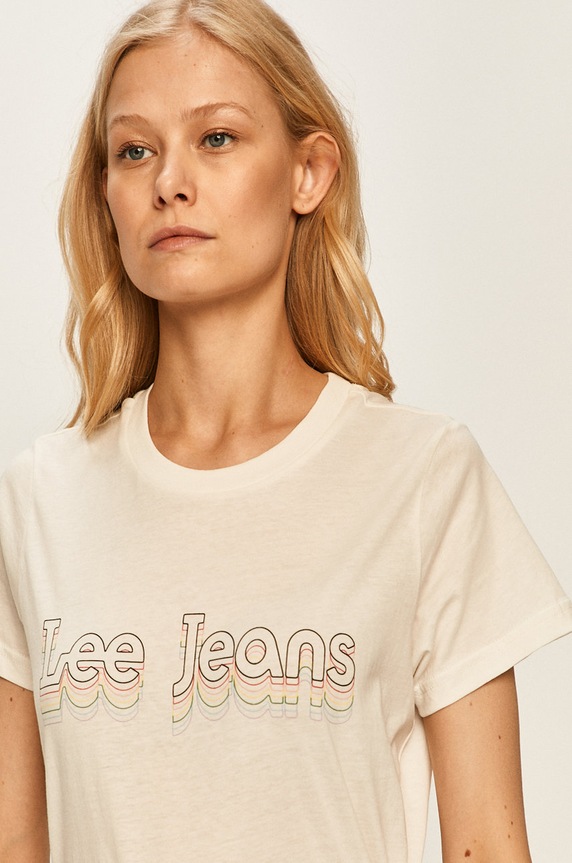 Lee - T-shirt biały L40GWM59