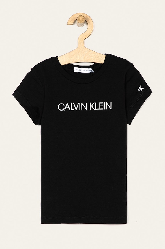Calvin Klein Jeans otroška majica 104-176 cm Okrogel črna IG0IG00380