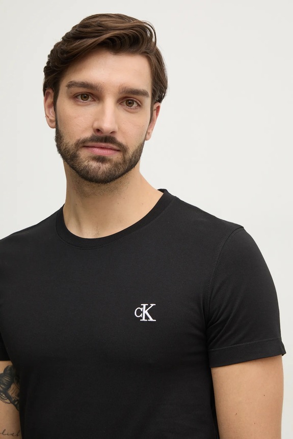 Tričko Calvin Klein Jeans kulatý černá J30J314544